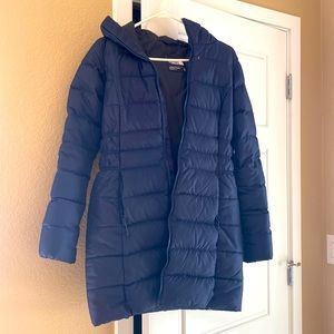 Navy Blue Women’s Thigh Length North Face Parka